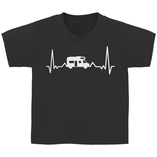 Herzschlag mit Wohnmobil - Kinder Shirt - Campingfamilie.de