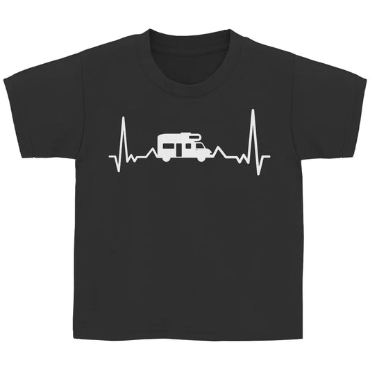 Herzschlag mit Wohnmobil - Kinder Shirt - Campingfamilie.de