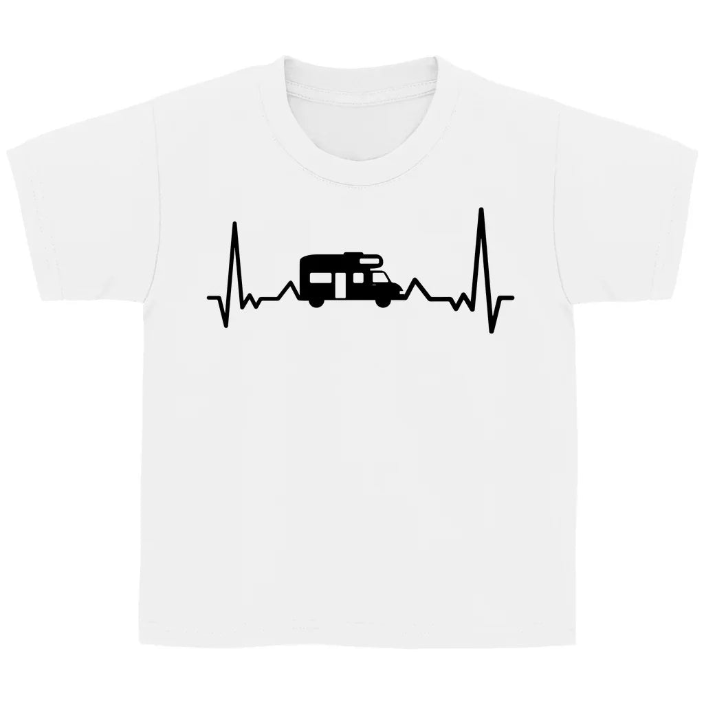 Herzschlag mit Wohnmobil - Kinder Shirt - Campingfamilie.de