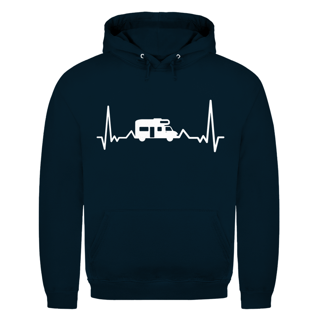 Herzschlag mit Wohnmobil - Männer Hoodie - Campingfamilie.de
