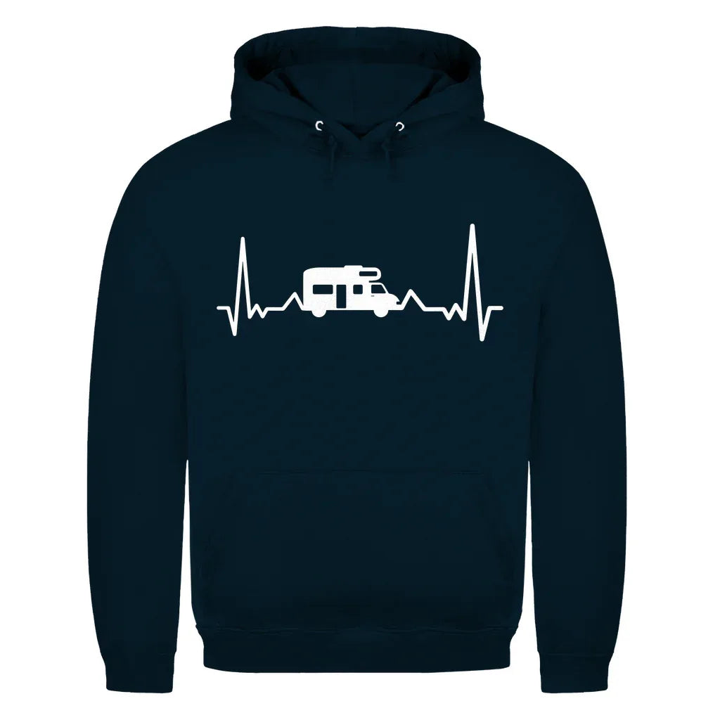 Herzschlag mit Wohnmobil - Männer Hoodie - Campingfamilie.de