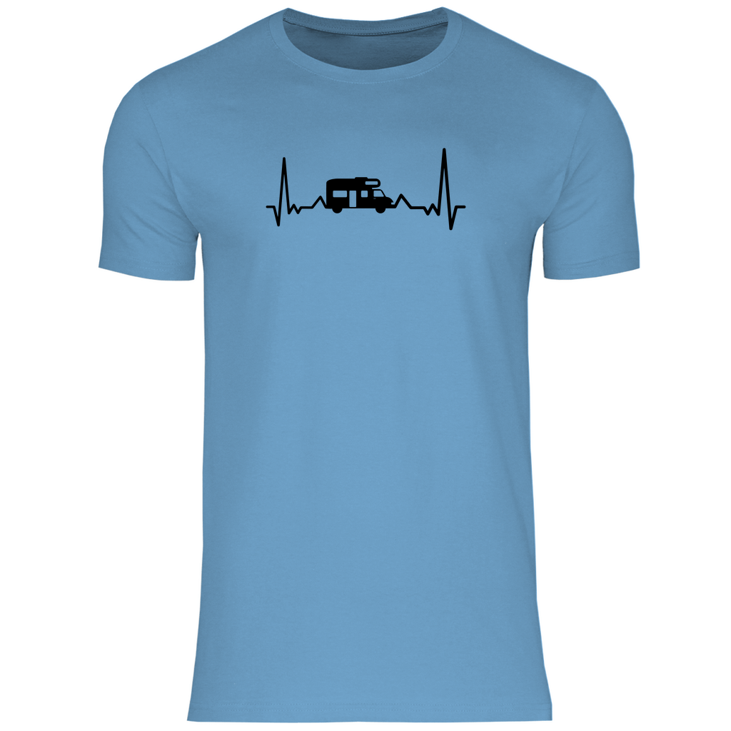 Herzschlag mit Wohnmobil - Männer Shirt - Campingfamilie.de