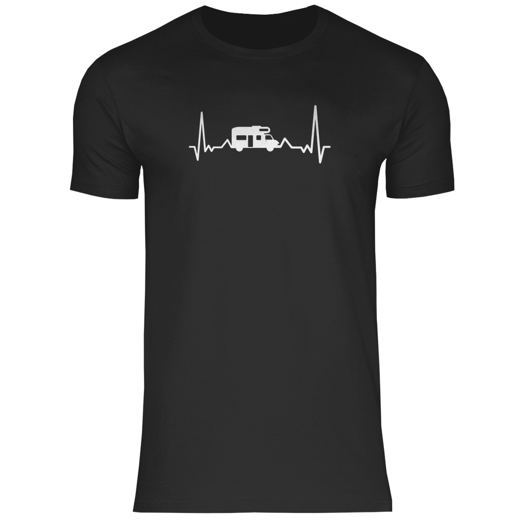 Herzschlag mit Wohnmobil - Männer Shirt - Campingfamilie.de