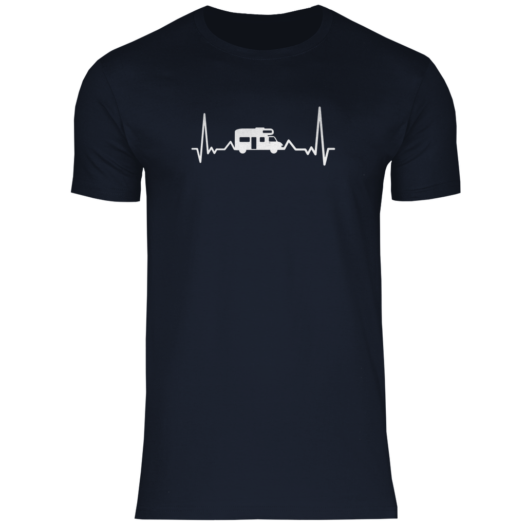 Herzschlag mit Wohnmobil - Männer Shirt - Campingfamilie.de