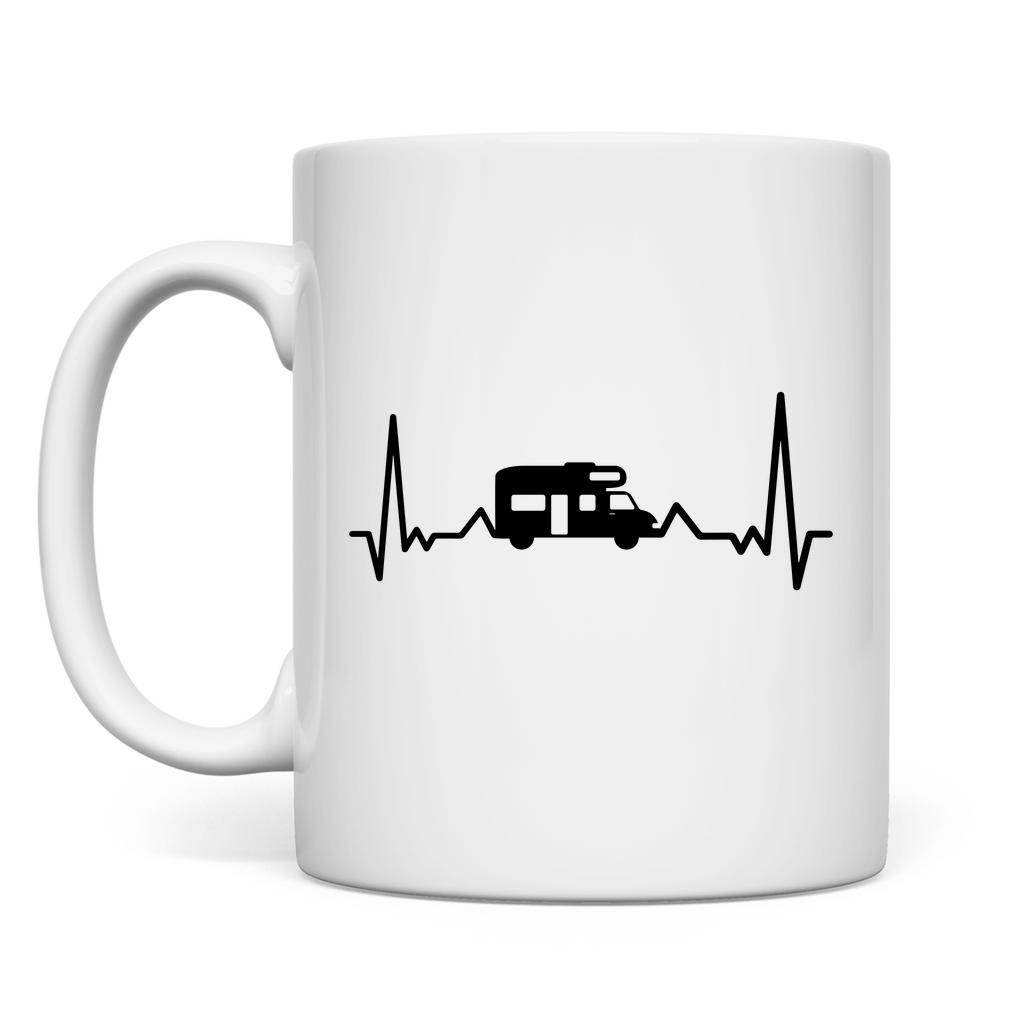Herzschlag mit Wohnmobil - Tasse - Campingfamilie.de