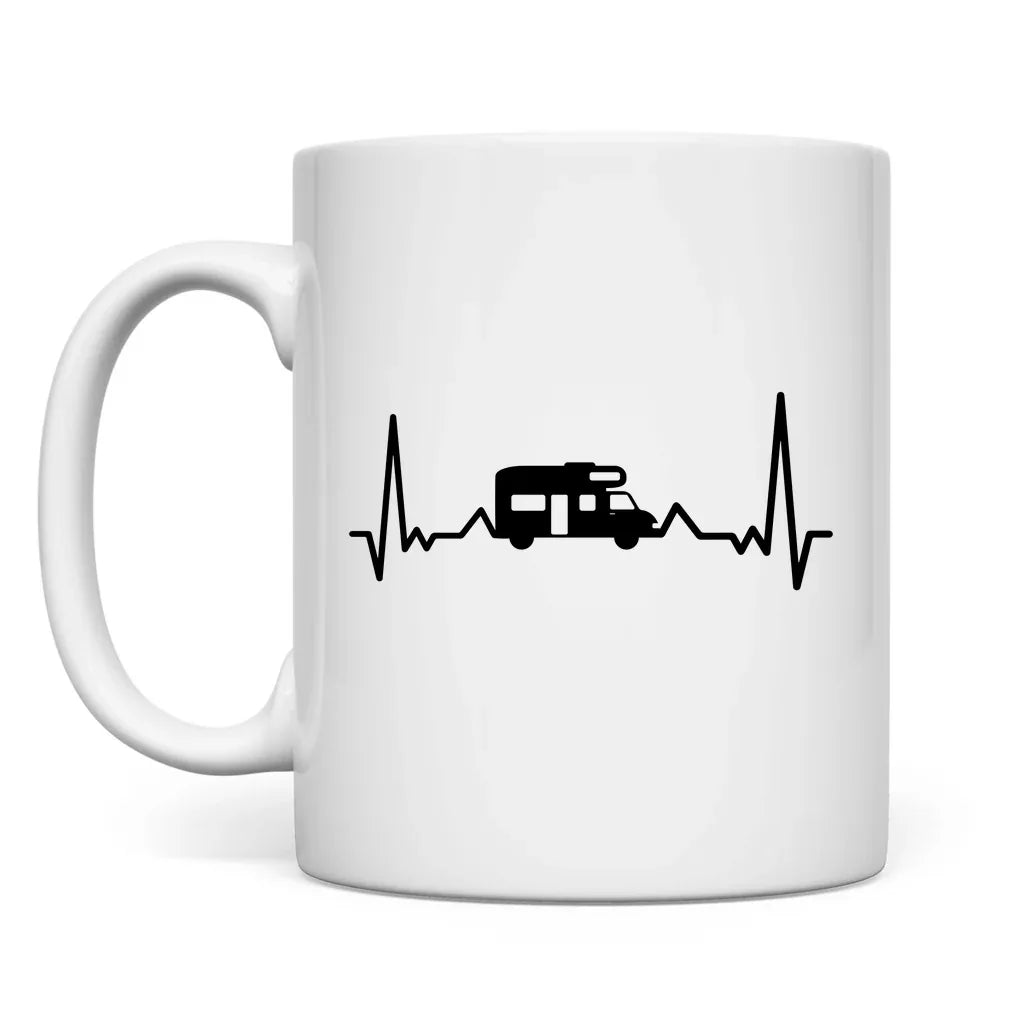 Herzschlag mit Wohnmobil - Tasse - Campingfamilie.de