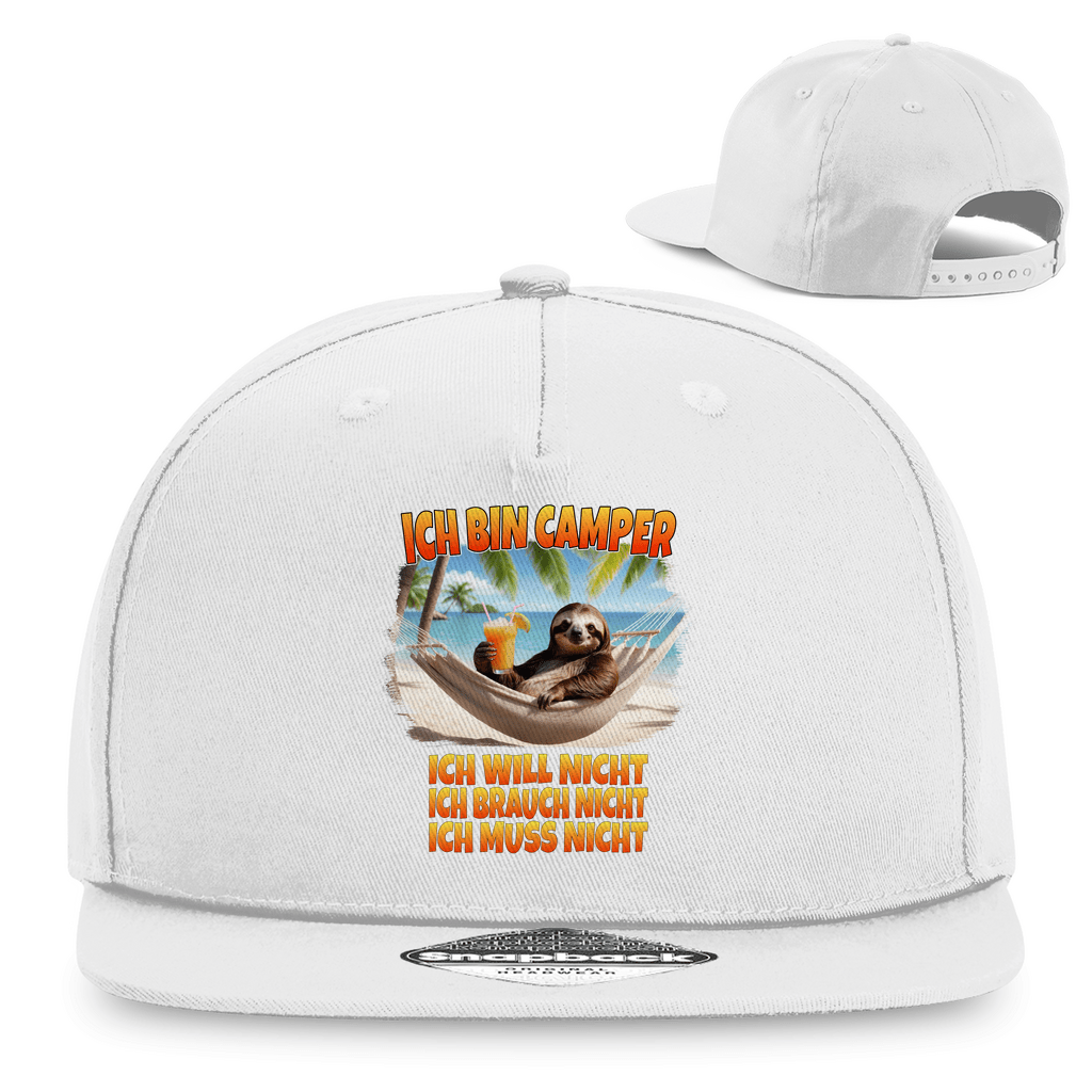 Ich will nicht, ich brauch nicht, ich muss nicht - Snapback Rapper Cap - Campingfamilie.de