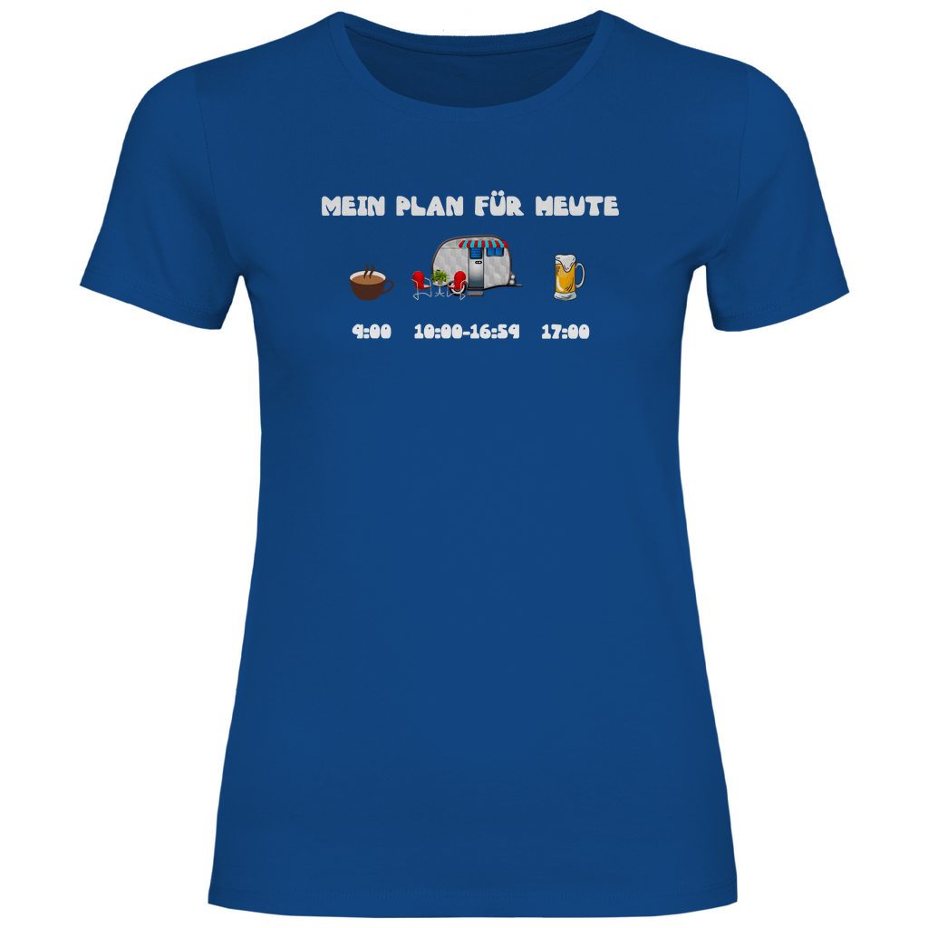 Mein Plan für heute: Kaffee, Camping, Bier - Frauen Shirt - Campingfamilie.de