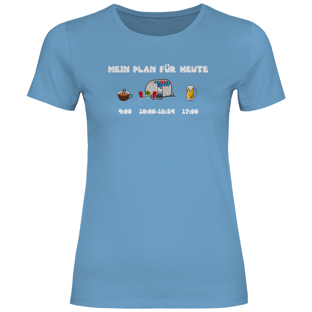 Mein Plan für heute: Kaffee, Camping, Bier - Frauen Shirt - Campingfamilie.de