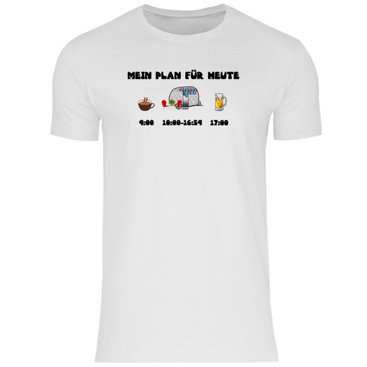 Mein Plan für heute: Kaffee, Camping, Bier - Herren Shirt - Campingfamilie.de