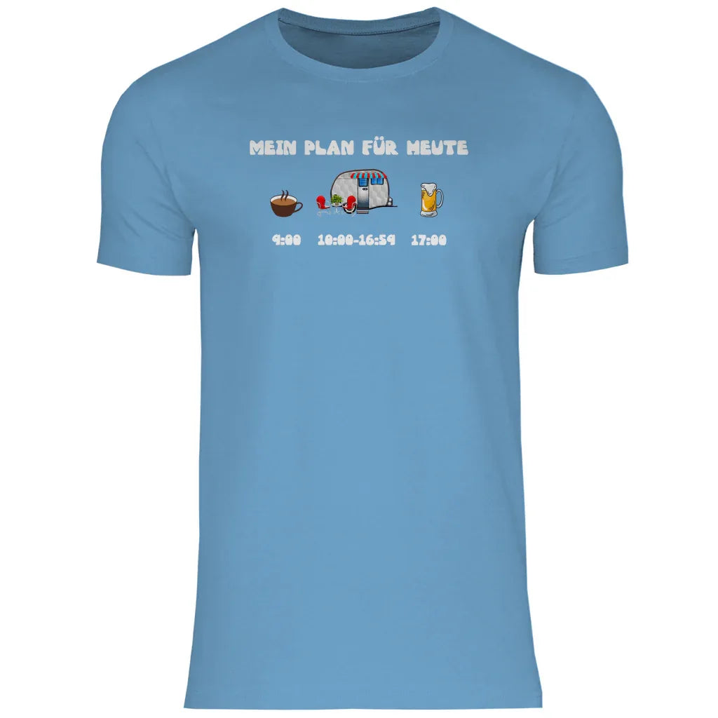 Mein Plan für heute: Kaffee, Camping, Bier - Herren Shirt - Campingfamilie.de
