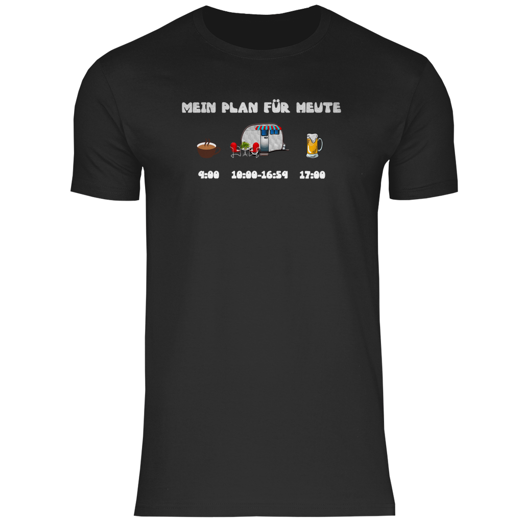 Mein Plan für heute: Kaffee, Camping, Bier - Herren Shirt - Campingfamilie.de