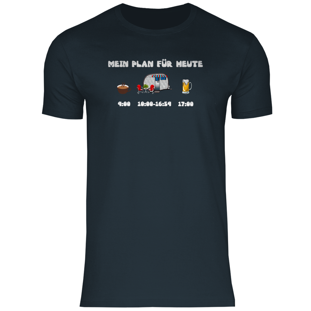 Mein Plan für heute: Kaffee, Camping, Bier - Herren Shirt - Campingfamilie.de