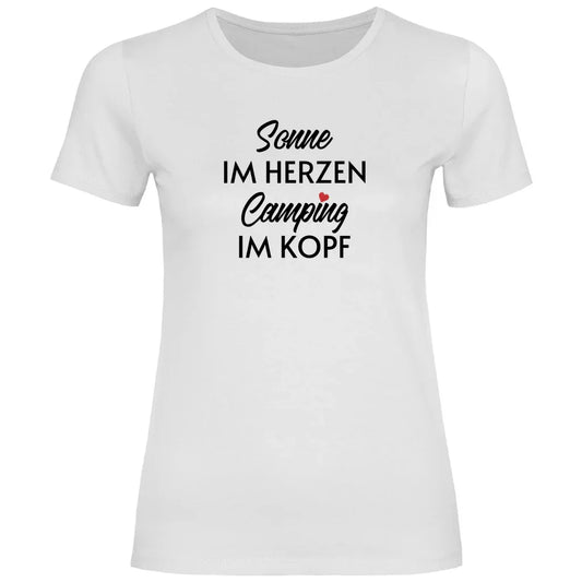 Sonne im Herzen Camping im Kopf - Frauen Shirt - Campingfamilie.de