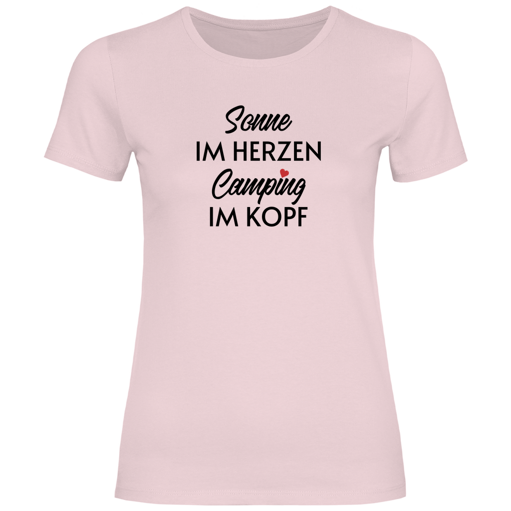 Sonne im Herzen Camping im Kopf - Frauen Shirt - Campingfamilie.de