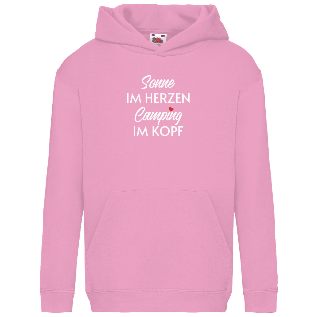 Sonne im Herzen Camping im Kopf - Kinder Hoodie - Campingfamilie.de