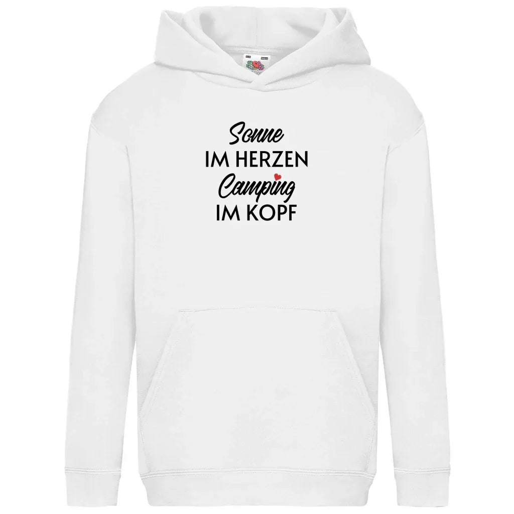 Sonne im Herzen Camping im Kopf - Kinder Hoodie - Campingfamilie.de