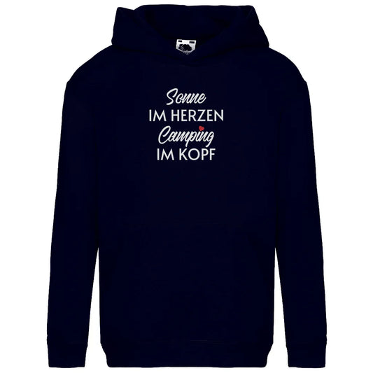Sonne im Herzen Camping im Kopf - Kinder Hoodie - Campingfamilie.de