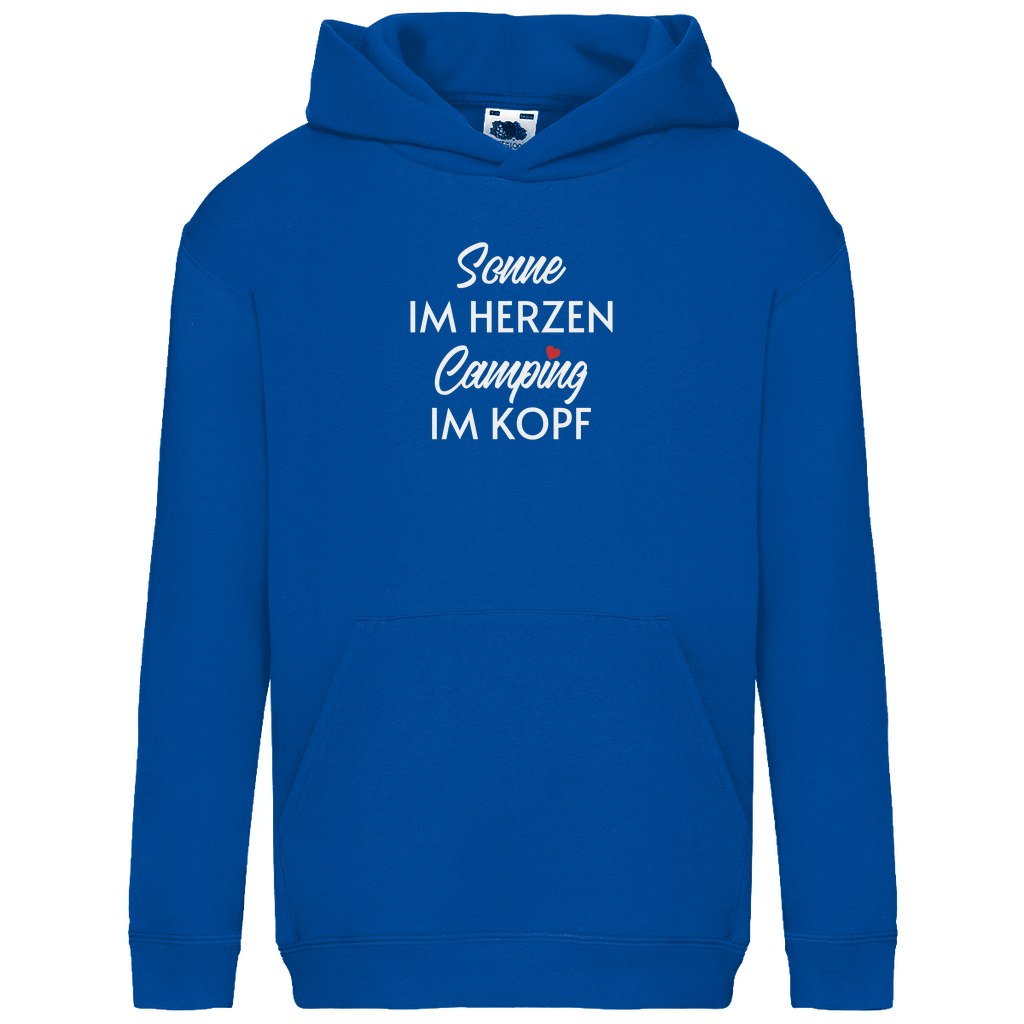 Sonne im Herzen Camping im Kopf - Kinder Hoodie - Campingfamilie.de