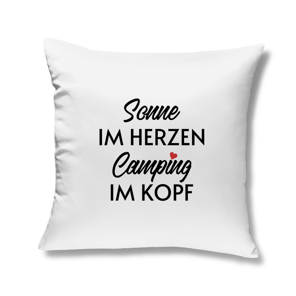 Sonne im Herzen Camping im Kopf - Kopfkissen - Campingfamilie.de