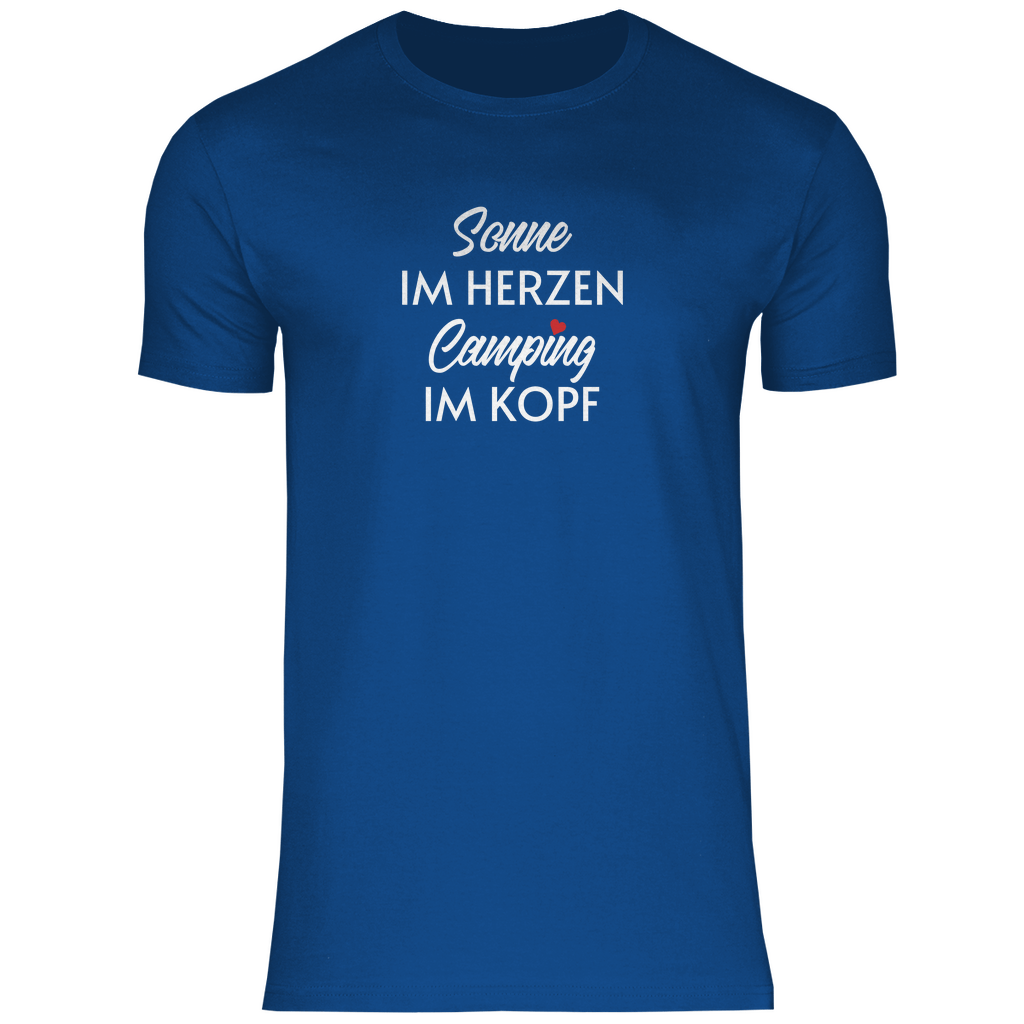 Sonne im Herzen Camping im Kopf - Männer Shirt - Campingfamilie.de