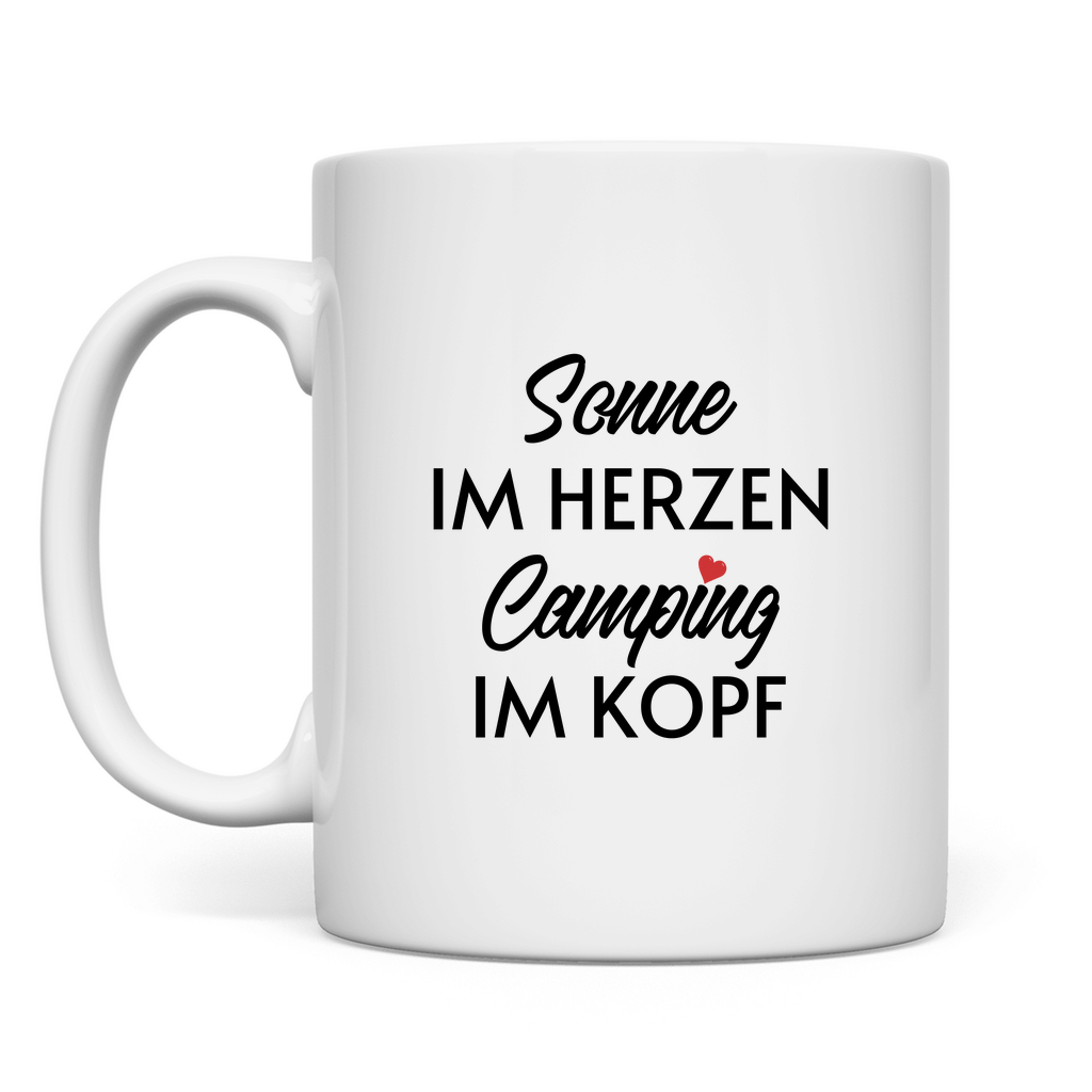 Sonne im Herzen Camping im Kopf - Tasse - Campingfamilie.de