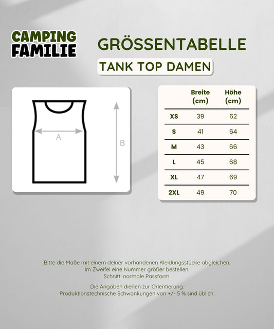 Super Sexy Camping Lady - Frauen Tank Top - Campingfamilie.de