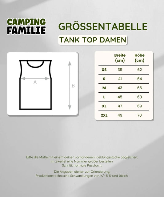 Super Sexy Camping Lady - Frauen Tank Top - Campingfamilie.de