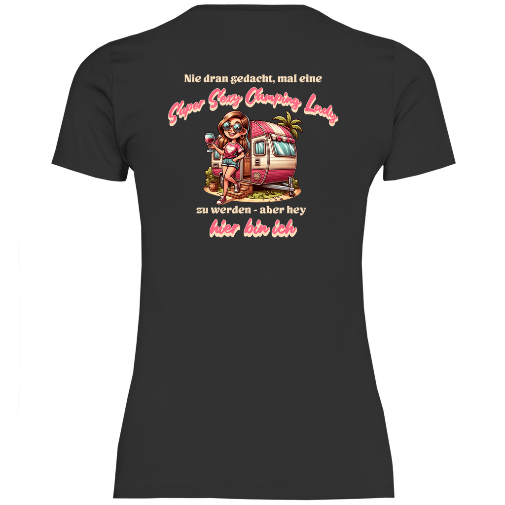 Super Sexy Camping Lady (Wein) - Frauen Shirt - Campingfamilie.de