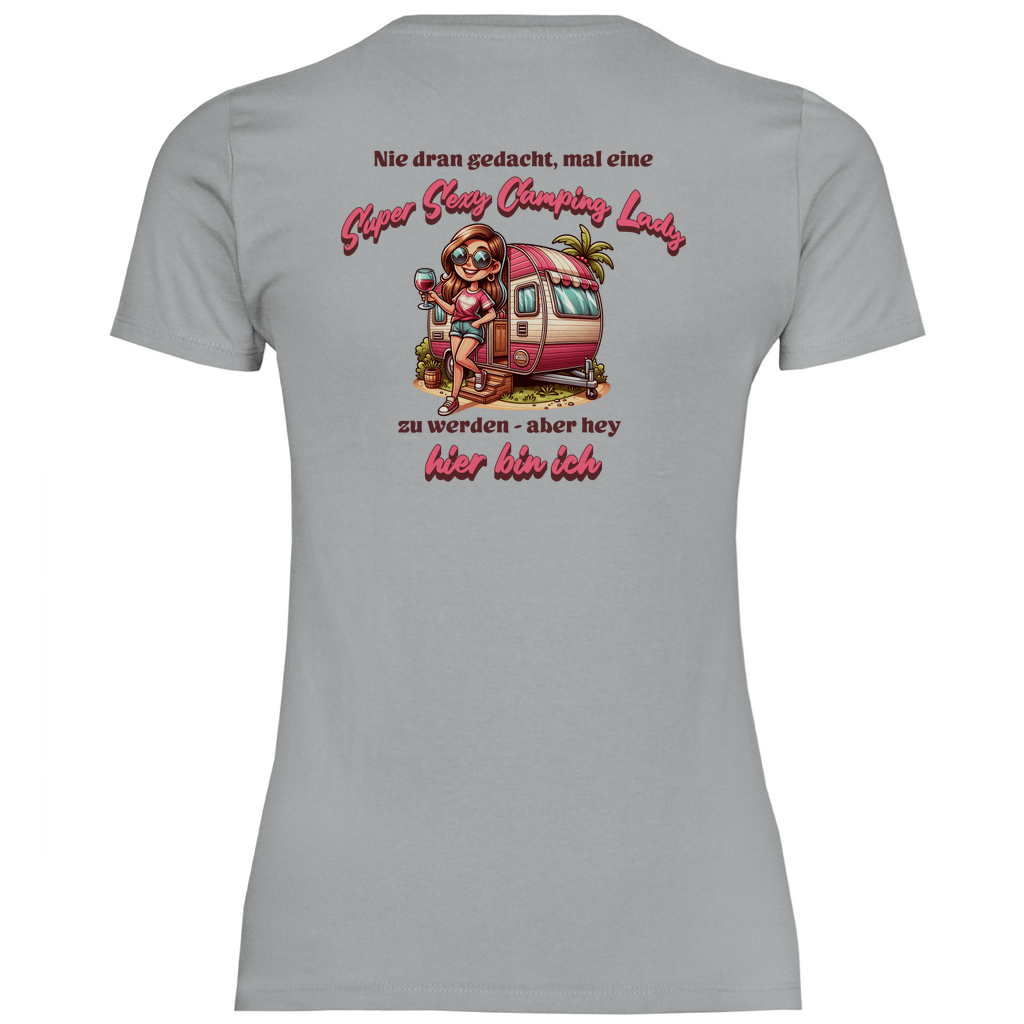 Super Sexy Camping Lady (Wein) - Frauen Shirt - Campingfamilie.de