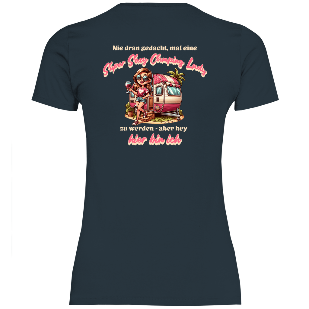 Super Sexy Camping Lady (Wein) - Frauen Shirt - Campingfamilie.de
