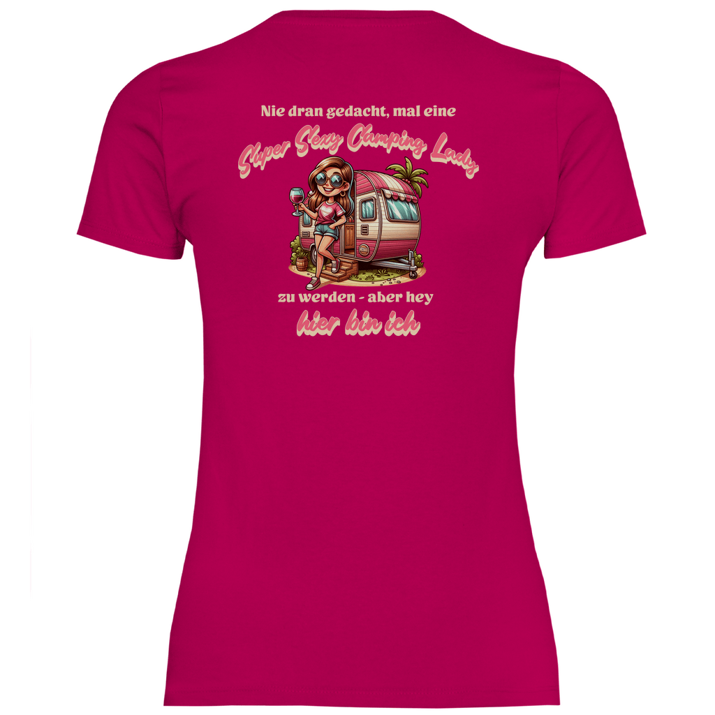 Super Sexy Camping Lady (Wein) - Frauen Shirt - Campingfamilie.de