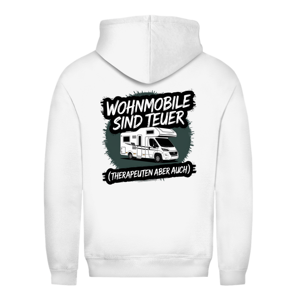 Wohnmobile sind teuer – Therapeuten aber auch! - Backprint Frauen Hoodie - Campingfamilie.de