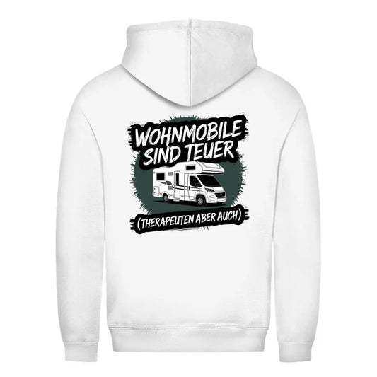 Wohnmobile sind teuer – Therapeuten aber auch! - Backprint Frauen Hoodie - Campingfamilie.de