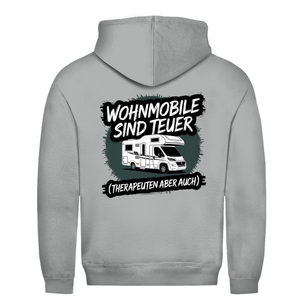 Wohnmobile sind teuer – Therapeuten aber auch! - Backprint Männer Hoodie - Campingfamilie.de
