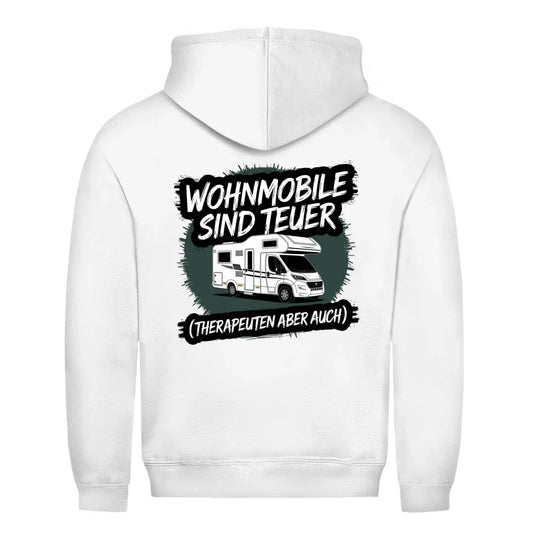 Wohnmobile sind teuer – Therapeuten aber auch! - Backprint Männer Hoodie - Campingfamilie.de