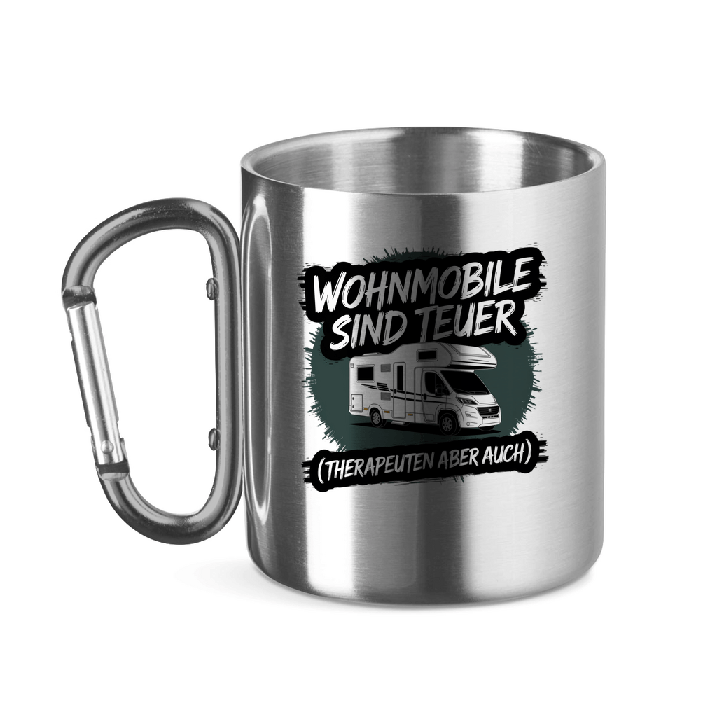 Wohnmobile sind teuer – Therapeuten aber auch! - Edelstahl Tasse - Campingfamilie.de