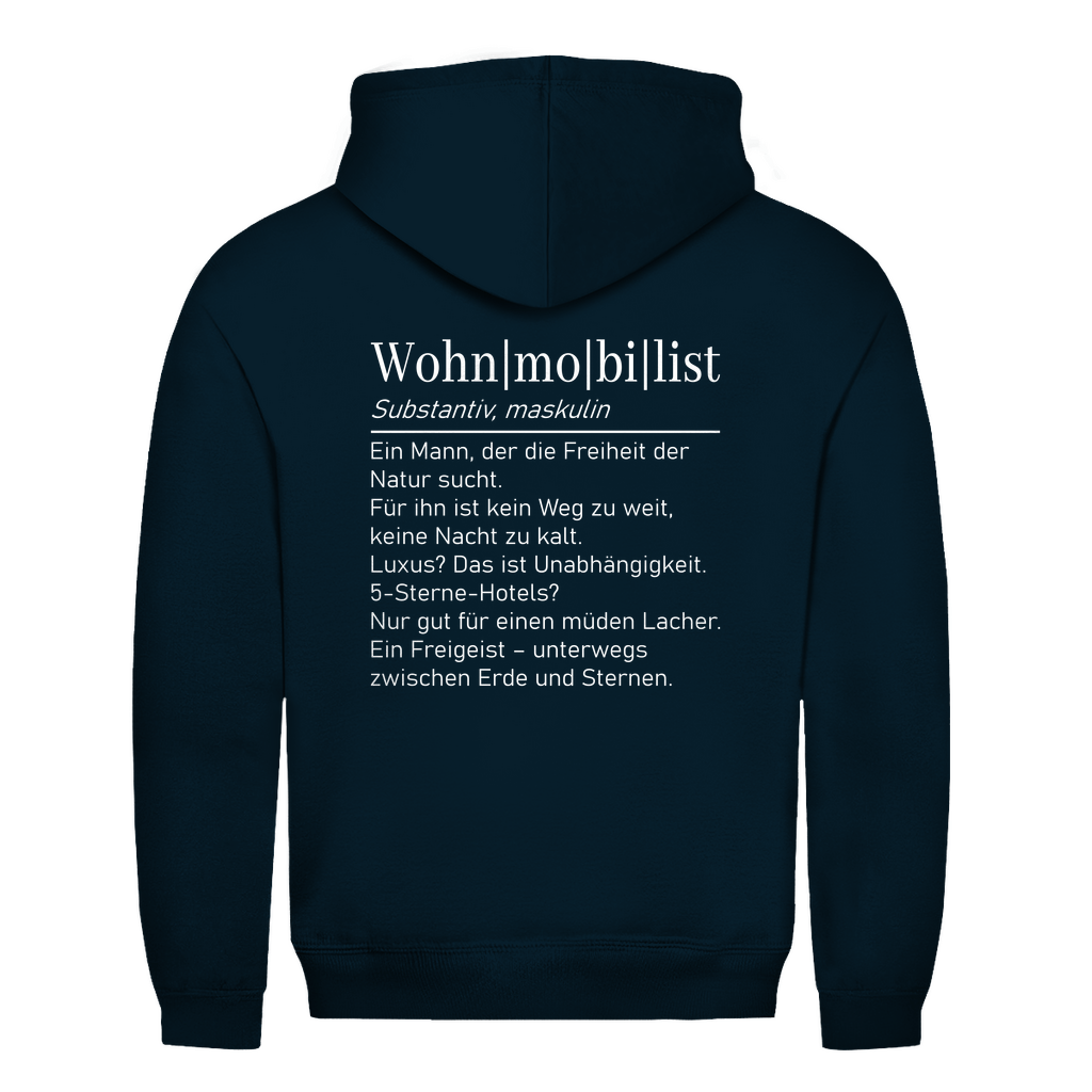 Wohnmobilist - Backprint MĂ€nner Hoodie - Campingfamilie.de