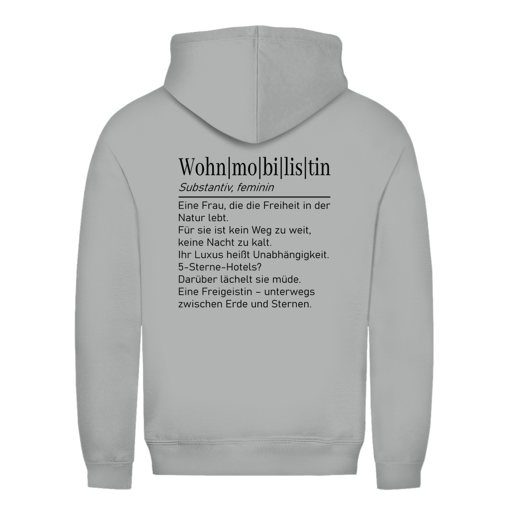 Wohnmobilistin - Backprint Frauen Hoodie - Campingfamilie.de