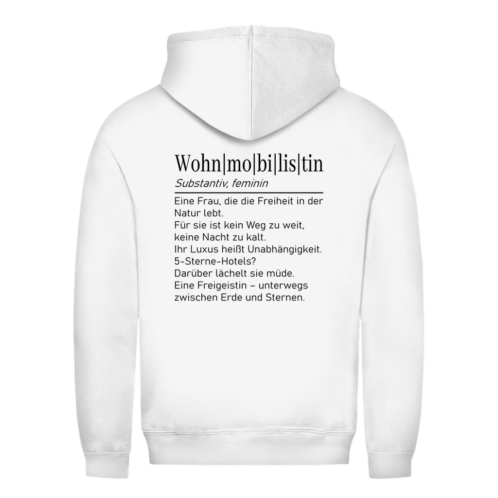 Wohnmobilistin - Backprint Frauen Hoodie - Campingfamilie.de
