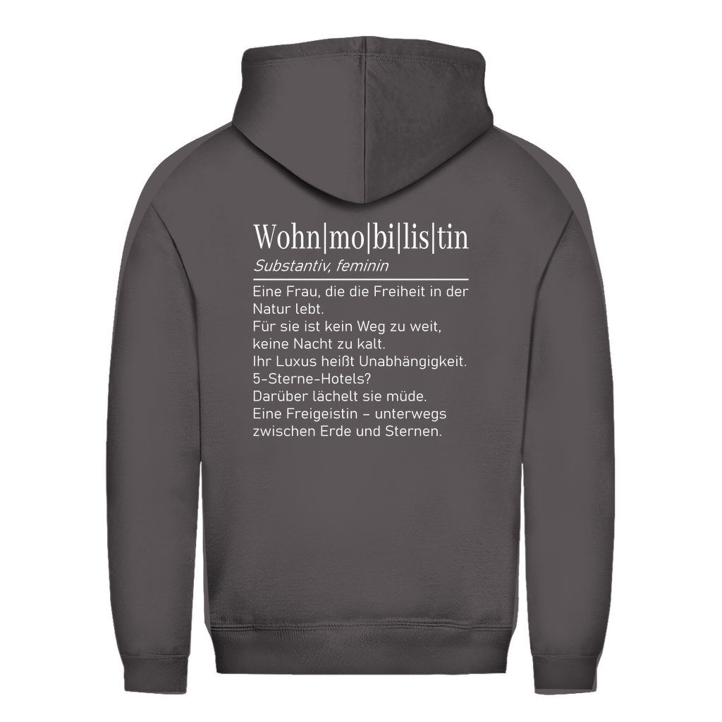 Wohnmobilistin - Backprint Frauen Hoodie - Campingfamilie.de