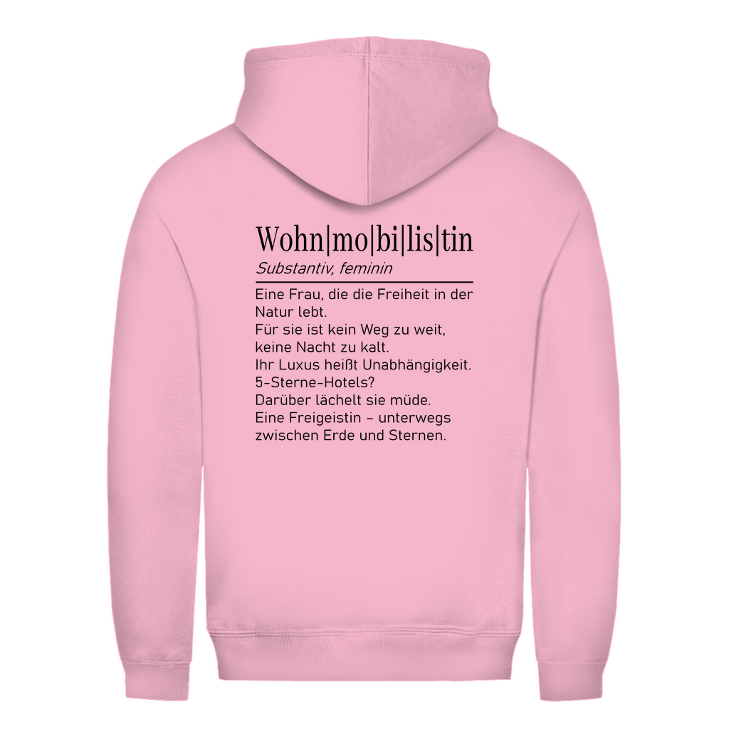 Wohnmobilistin - Backprint Frauen Hoodie - Campingfamilie.de