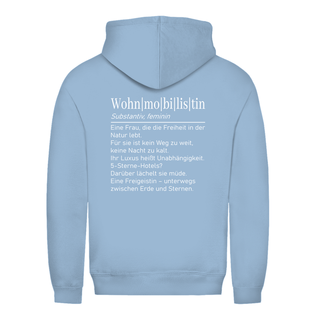 Wohnmobilistin - Backprint Frauen Hoodie - Campingfamilie.de