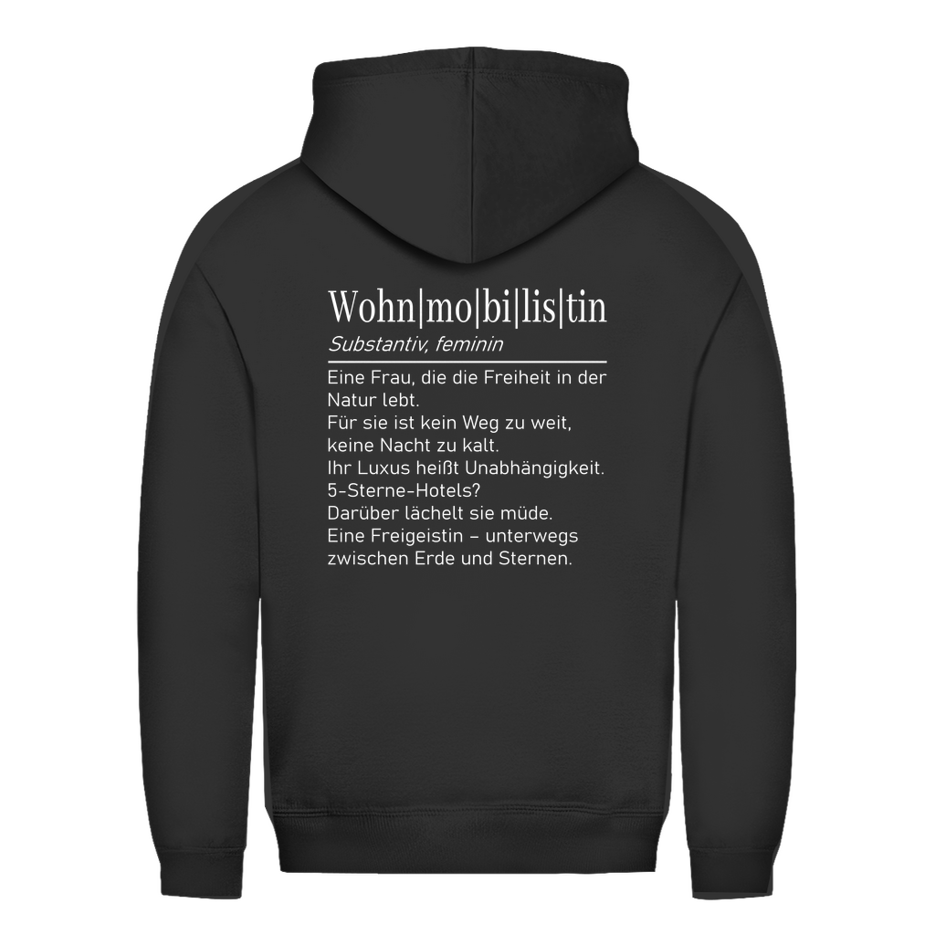 Wohnmobilistin - Backprint Frauen Hoodie - Campingfamilie.de