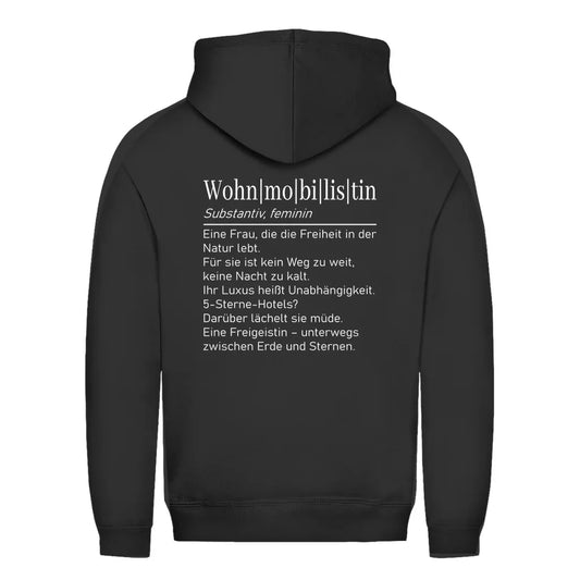 Wohnmobilistin - Backprint Frauen Hoodie - Campingfamilie.de