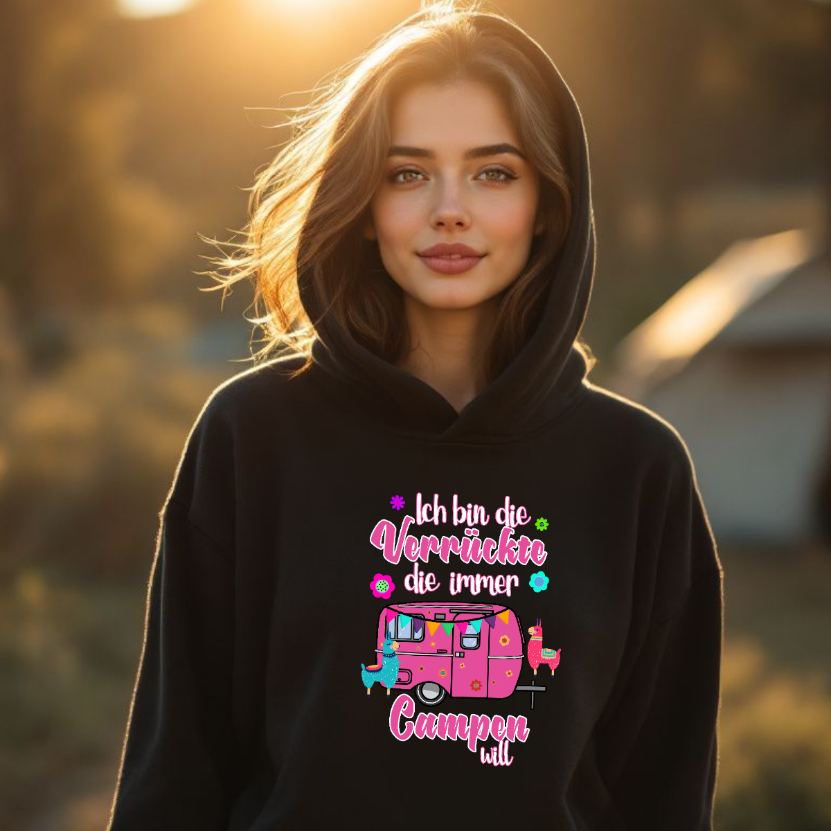 Ich bin die Verrückte, die immer Campen will - Frauen Hoodie