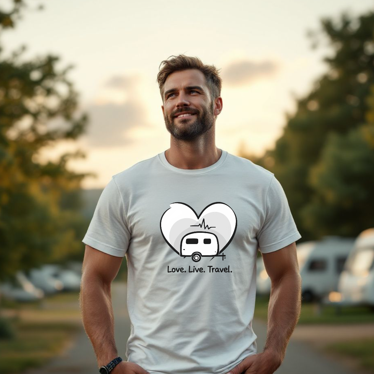 Love.Life.Travel - Herren Shirt