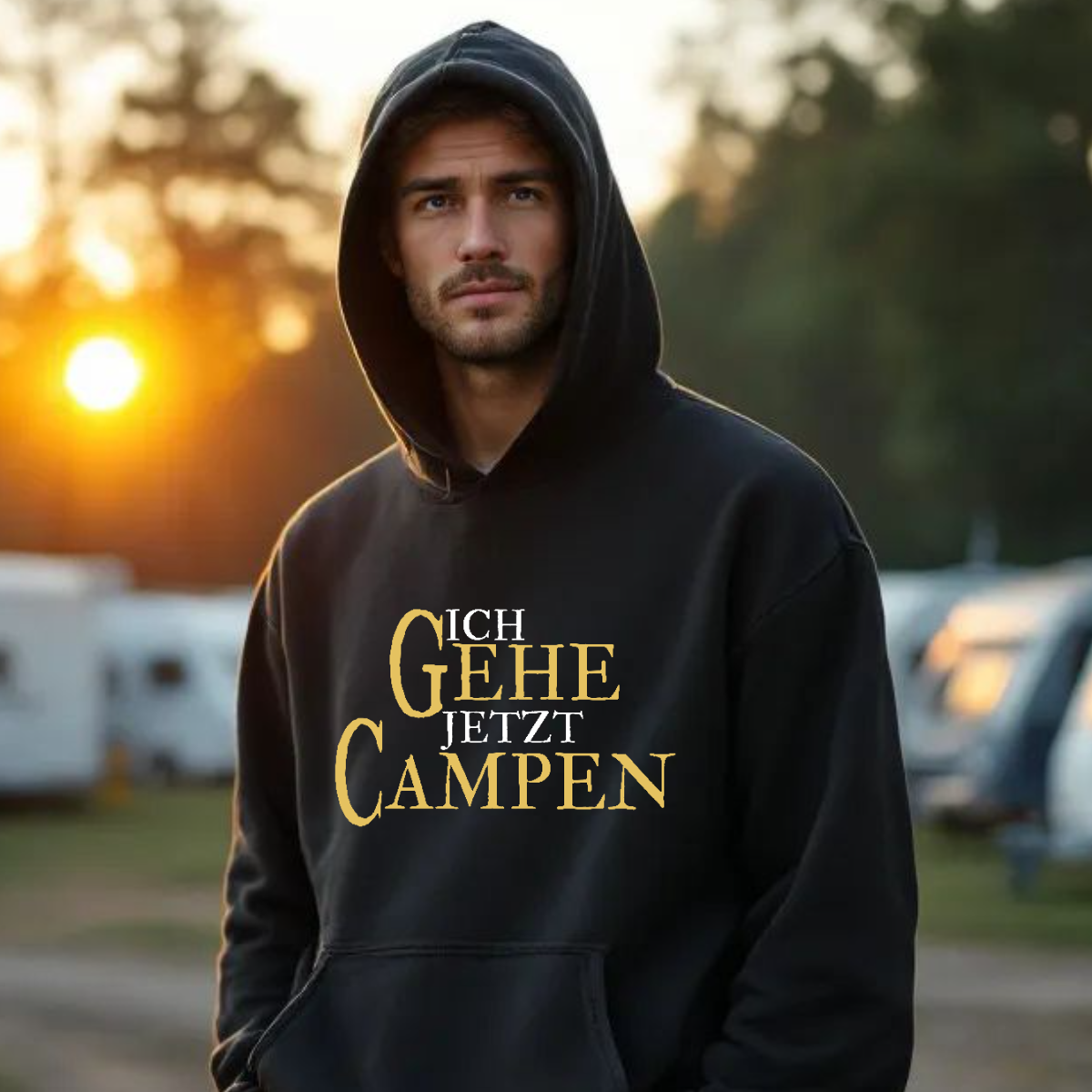 Ich gehe jetzt Campen - Herren Hoodie