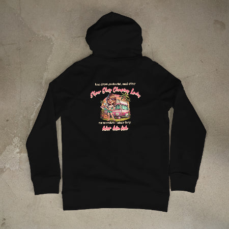 Super Sexy Camping Lady (Sekt) - Backprint Frauen Hoodie