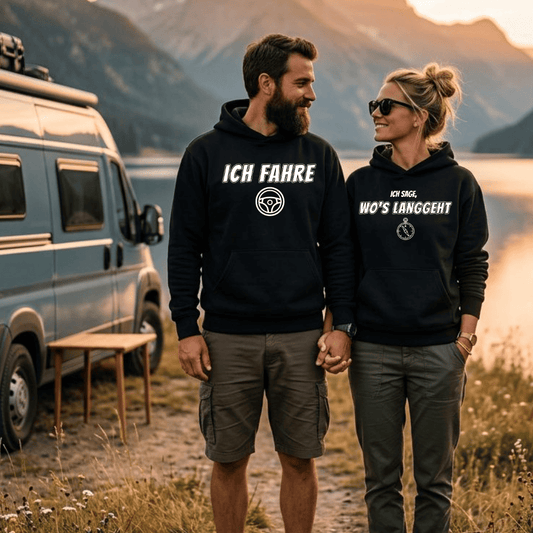 Pärchen-Spar-Bundle - Ich fahre & ich sage, wo's langgeht (Hoodie schwarz)